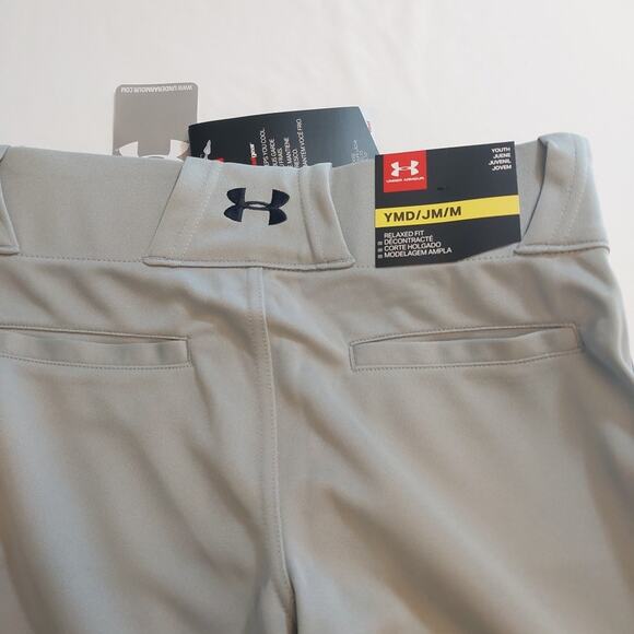 Under Armour Softball Baseball Pants Youth Size Medium YMD HeatGear Grey NWT - Picture 3 of 4